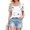 image:imageWIHOLL Womens Summer Tops Trendy 2 in 1 Blouses Short Sleeve Shirts Casual T Shirts Beach Vacation ClothesLeaf Flower