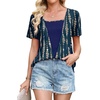 image:imageWIHOLL Womens Summer Tops Trendy 2 in 1 Blouses Short Sleeve Shirts Casual T Shirts Beach Vacation ClothesNavy Print