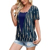 image:imageWIHOLL Womens Summer Tops Trendy 2 in 1 Blouses Short Sleeve Shirts Casual T Shirts Beach Vacation ClothesNavy Print