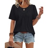 image:imageWIHOLL Womens Summer Tops Trendy Short Sleeve T Shirts Pleated Crewneck Tees Blouses Dressy Casual Outfits Fashion Clothing1black
