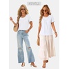 image:imageWIHOLL Womens Summer Tops Trendy Short Sleeve T Shirts Pleated Crewneck Tees Blouses Dressy Casual Outfits Fashion Clothing1white