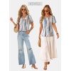 image:imageWIHOLL Womens Summer Tops Trendy Short Sleeve T Shirts Pleated Crewneck Tees Blouses Dressy Casual Outfits Fashion Clothing2print 2