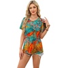 image:imageWIHOLL Womens Summer Tops Trendy Short Sleeve T Shirts Pleated Crewneck Tees Blouses Dressy Casual Outfits Fashion ClothingPrint 5