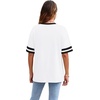 image:imageWIHOLL Womens T Shirts Loose Fit Short Sleeve Tees Crew Neck Color Block Summer Tops 2026 Fashion01  White