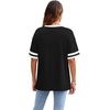 image:imageWIHOLL Womens T Shirts Loose Fit Short Sleeve Tees Crew Neck Color Block Summer Tops 2026 Fashion02  Black