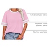 image:imageWIHOLL Womens T Shirts Loose Fit Short Sleeve Tees Crew Neck Color Block Summer Tops 2026 Fashion05  Light Pink