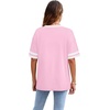 image:imageWIHOLL Womens T Shirts Loose Fit Short Sleeve Tees Crew Neck Color Block Summer Tops 2026 Fashion05  Light Pink