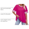 image:imageWIHOLL Womens T Shirts Loose Fit Short Sleeve Tees Crew Neck Color Block Summer Tops 2026 Fashion05  Pink