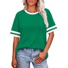 image:imageWIHOLL Womens T Shirts Loose Fit Short Sleeve Tees Crew Neck Color Block Summer Tops 2026 Fashion06  Pale Green