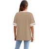 image:imageWIHOLL Womens T Shirts Loose Fit Short Sleeve Tees Crew Neck Color Block Summer Tops 2026 Fashion07  Khaki