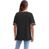 image:imageWIHOLL Womens T Shirts Loose Fit Short Sleeve Tees Crew Neck Color Block Summer Tops 2026 FashionBlack Leopard Color Block
