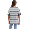 image:imageWIHOLL Womens T Shirts Loose Fit Short Sleeve Tees Crew Neck Color Block Summer Tops 2026 FashionBlack and Gray Striped