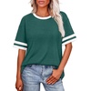 image:imageWIHOLL Womens T Shirts Loose Fit Short Sleeve Tees Crew Neck Color Block Summer Tops 2026 FashionLake Blue