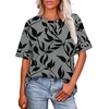 image:imageWIHOLL Womens T Shirts Loose Fit Short Sleeve Tees Crew Neck Color Block Summer Tops 2026 FashionLeaf Print