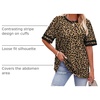 image:imageWIHOLL Womens T Shirts Loose Fit Short Sleeve Tees Crew Neck Color Block Summer Tops 2026 FashionLeopard Print