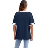 image:imageWIHOLL Womens T Shirts Loose Fit Short Sleeve Tees Crew Neck Color Block Summer Tops 2026 FashionNavy Blue