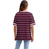 image:imageWIHOLL Womens T Shirts Loose Fit Short Sleeve Tees Crew Neck Color Block Summer Tops 2026 FashionPurplered Striped