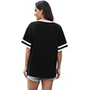 image:imageWIHOLL Womens T Shirts Loose Fit Short Sleeve Tees V Neck Color Block Summer Tops 2026 Fashion S4XL01  Black
