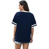 image:imageWIHOLL Womens T Shirts Loose Fit Short Sleeve Tees V Neck Color Block Summer Tops 2026 Fashion S4XL01  Blue