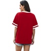 image:imageWIHOLL Womens T Shirts Loose Fit Short Sleeve Tees V Neck Color Block Summer Tops 2026 Fashion S4XL01  Red