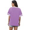 image:imageWIHOLL Womens T Shirts Loose Fit Short Sleeve Tees V Neck Color Block Summer Tops 2026 Fashion S4XL03  Purple