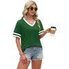 image:imageWIHOLL Womens T Shirts Loose Fit Short Sleeve Tees V Neck Color Block Summer Tops 2026 Fashion S4XL04  Deep Grassgreen