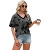 image:imageWIHOLL Womens T Shirts Loose Fit Short Sleeve Tees V Neck Color Block Summer Tops 2026 Fashion S4XL04  Grey Tie Dye