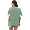 image:imageWIHOLL Womens T Shirts Loose Fit Short Sleeve Tees V Neck Color Block Summer Tops 2026 Fashion S4XL04  Light Green