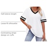 image:imageWIHOLL Womens T Shirts Loose Fit Short Sleeve Tees V Neck Color Block Summer Tops 2026 Fashion S4XL04  White