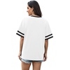 image:imageWIHOLL Womens T Shirts Loose Fit Short Sleeve Tees V Neck Color Block Summer Tops 2026 Fashion S4XL04  White