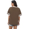 image:imageWIHOLL Womens T Shirts Loose Fit Short Sleeve Tees V Neck Color Block Summer Tops 2026 Fashion S4XLBeige Brown