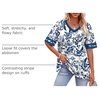 image:imageWIHOLL Womens T Shirts Loose Fit Short Sleeve Tees V Neck Color Block Summer Tops 2026 Fashion S4XLBlue Floral Print