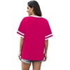 image:imageWIHOLL Womens T Shirts Loose Fit Short Sleeve Tees V Neck Color Block Summer Tops 2026 Fashion S4XLHot Pink