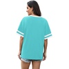 image:imageWIHOLL Womens T Shirts Loose Fit Short Sleeve Tees V Neck Color Block Summer Tops 2026 Fashion S4XLLight Lake Blue
