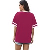 image:imageWIHOLL Womens T Shirts Loose Fit Short Sleeve Tees V Neck Color Block Summer Tops 2026 Fashion S4XLRose Red