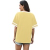 image:imageWIHOLL Womens T Shirts Loose Fit Short Sleeve Tees V Neck Color Block Summer Tops 2026 Fashion S4XLYellow