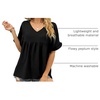 image:imageWIHOLL Womens Tops Casual V Neck Ruffle Sleeve T Shirts Babydoll Loose Fit Peplum Tops0black