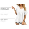 image:imageWIHOLL Womens Tops Casual V Neck Ruffle Sleeve T Shirts Babydoll Loose Fit Peplum Tops0white