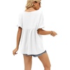 image:imageWIHOLL Womens Tops Casual V Neck Ruffle Sleeve T Shirts Babydoll Loose Fit Peplum Tops0white