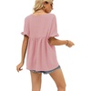 image:imageWIHOLL Womens Tops Casual V Neck Ruffle Sleeve T Shirts Babydoll Loose Fit Peplum Tops2baby Pink