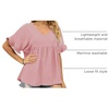 image:imageWIHOLL Womens Tops Casual V Neck Ruffle Sleeve T Shirts Babydoll Loose Fit Peplum Tops2baby Pink