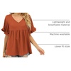 image:imageWIHOLL Womens Tops Casual V Neck Ruffle Sleeve T Shirts Babydoll Loose Fit Peplum Tops2brown