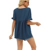 image:imageWIHOLL Womens Tops Casual V Neck Ruffle Sleeve T Shirts Babydoll Loose Fit Peplum Tops2dark Blue