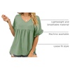 image:imageWIHOLL Womens Tops Casual V Neck Ruffle Sleeve T Shirts Babydoll Loose Fit Peplum Tops2green