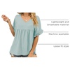image:imageWIHOLL Womens Tops Casual V Neck Ruffle Sleeve T Shirts Babydoll Loose Fit Peplum Tops2light Green
