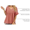 image:imageWIHOLL Womens Tops Casual V Neck Ruffle Sleeve T Shirts Babydoll Loose Fit Peplum Tops2pink