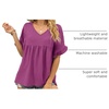 image:imageWIHOLL Womens Tops Casual V Neck Ruffle Sleeve T Shirts Babydoll Loose Fit Peplum Tops2purple