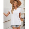 image:imageWIHOLL Womens Tops Dressy Casual Petal Sleeve Summer Spring Short Sleeve V Neck Shirts Work Business Vacation Clothes 2026All White