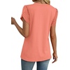 image:imageWIHOLL Womens Tops Dressy Casual Petal Sleeve Summer Spring Short Sleeve V Neck Shirts Work Business Vacation Clothes 2026Coral