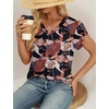image:imageWIHOLL Womens Tops Dressy Casual Petal Sleeve Summer Spring Short Sleeve V Neck Shirts Work Business Vacation Clothes 2026Floral Black Flowers